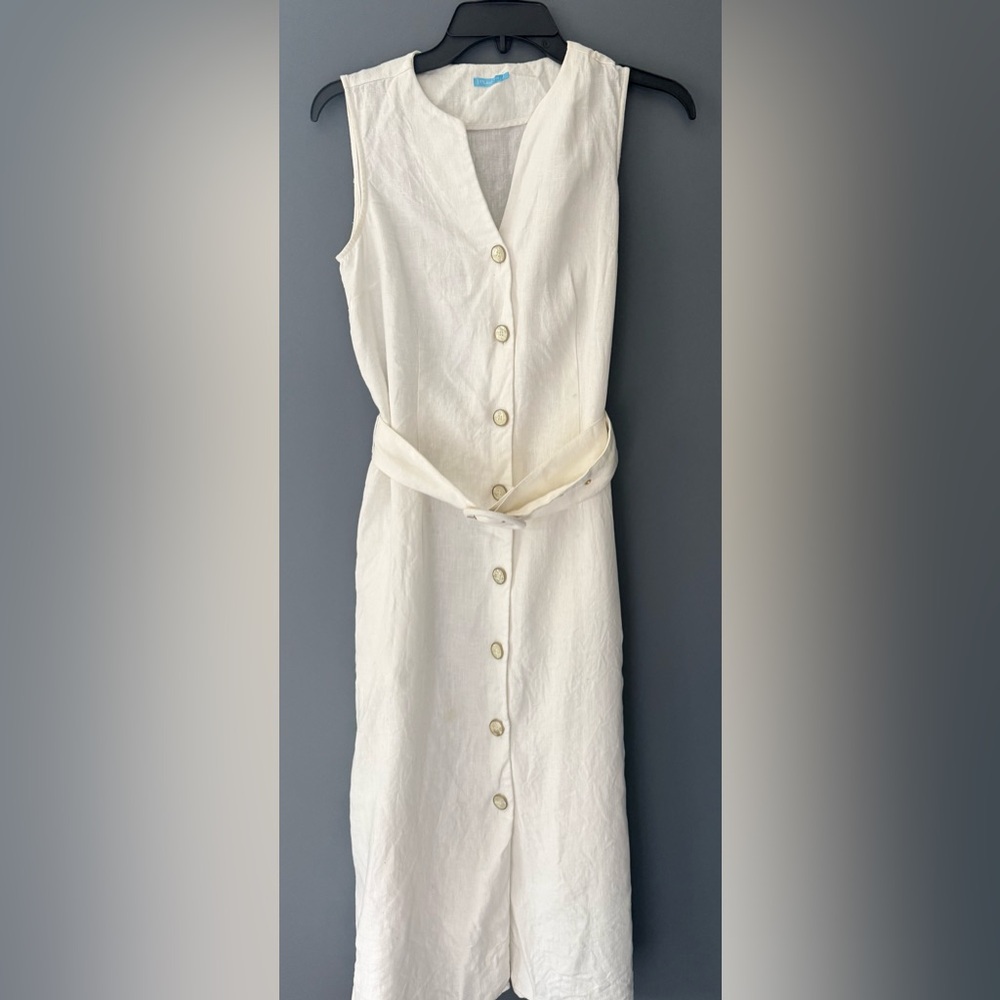 Beautiful JMcLaughlin white linen dress size 2.